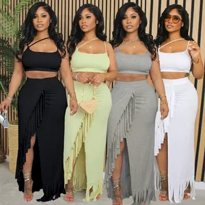 Hot sale Spring New Women's Strap Skirt Set Elegant Long Skirt Fashion Two Piece Set