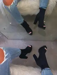 Женские босоножки со змеиным принтом, разноцветные сандалии на высоком каблуке, модные босоножки больших размеров для осени и зимы