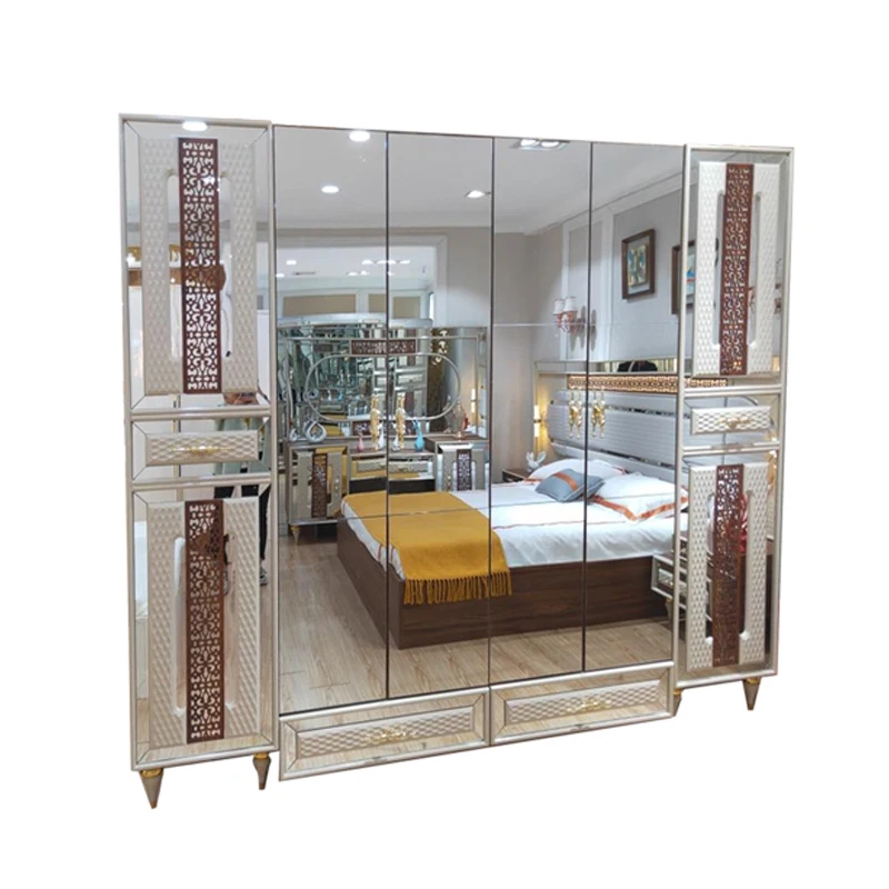 Latest Turkish Design Wood King Size Bedroom Set Modern Home Bedroom Furniture Set