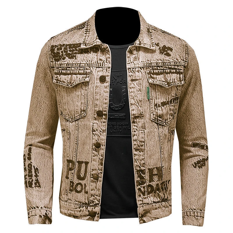 High Quality Men's Cotton Jeans Jacket Customizable Denim Jacket Wholesale OEM Service supplier