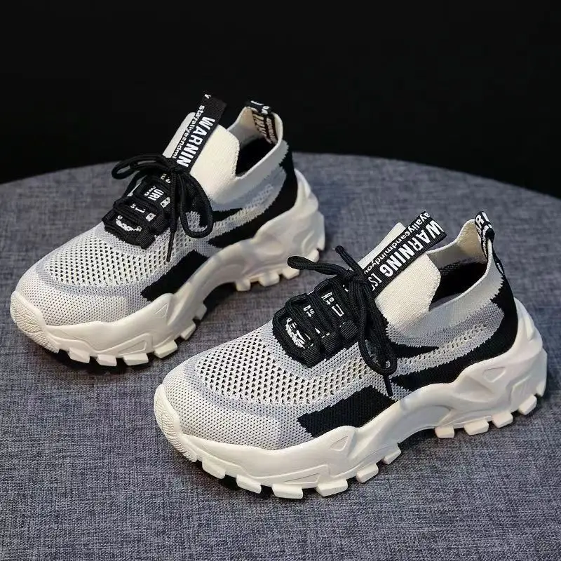 Hongyan New Korean Casual Women's Shoes Daddy Shoes Flying Mesh Surface Breathable Sport aperçu 3