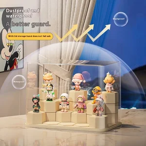 Modern Plastic Transparent Dustproof Display Stand for Blind Box Storage Building Block Toy Figurine Display Cabinet