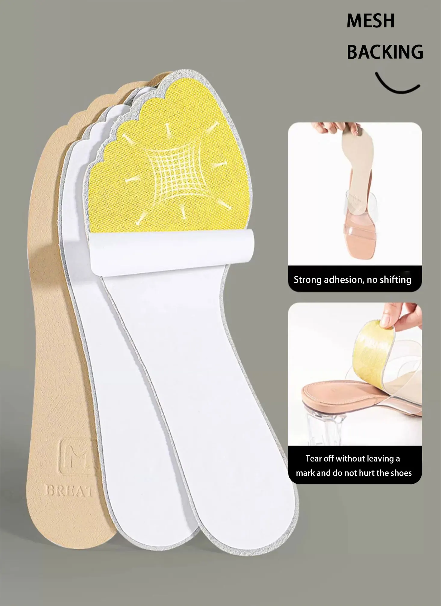 Leather Summer Sandal Replacement Insoles Self Adhesive Pads