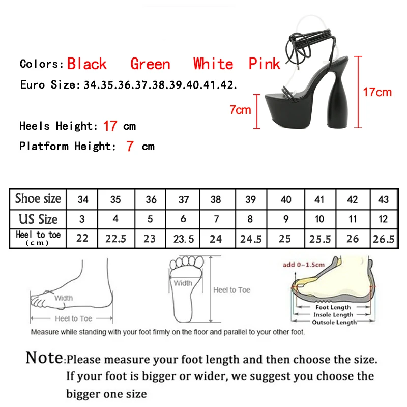 
 Fashion  2021 Summer Sexy lace up heel Peep Toe Ankle Strap women Sandals Platform Strange High Heels Party Stripper white Shoes  