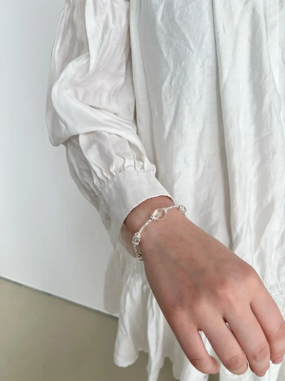 KAKODIY Daily Clear Crystal Beaded Charm 925 Sterling Silver Women's Bracelet Jewelry detail 3