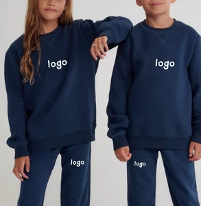 OEM Wholesale Custom Logo Kids Tracksuit Set Unisex Cotton Toddler Sweatshirt Sets Jogger Pants Outfit