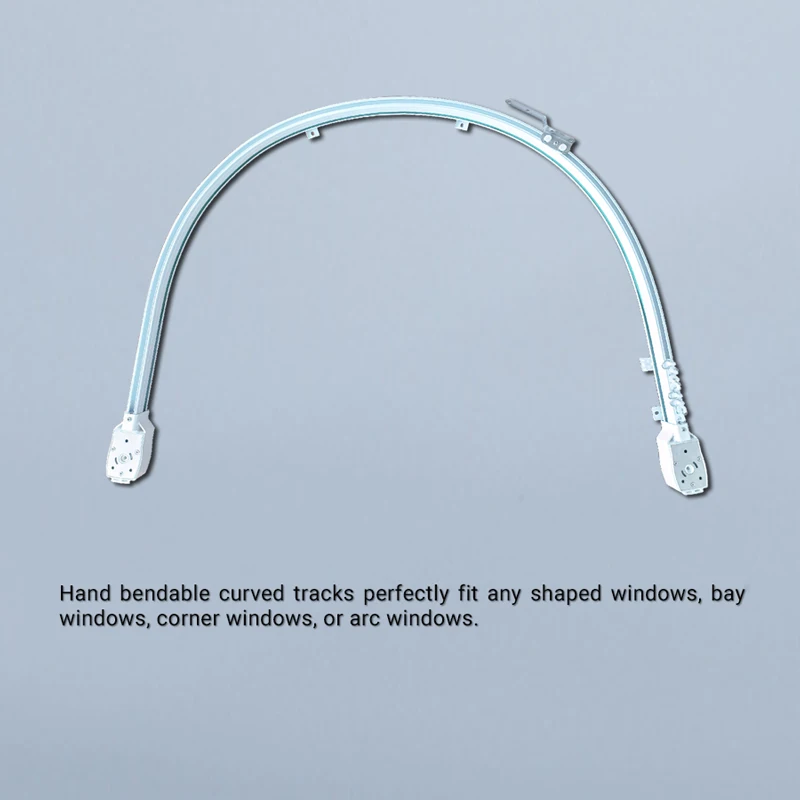 Electric Curtain Rails Wifi Remote Control Bending Curved Motorized Curtain Tracks for Bay Window