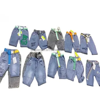 Low price wholesale direct sales of children's clothing denim washed denim multi pocket jogging pants for boys jeans