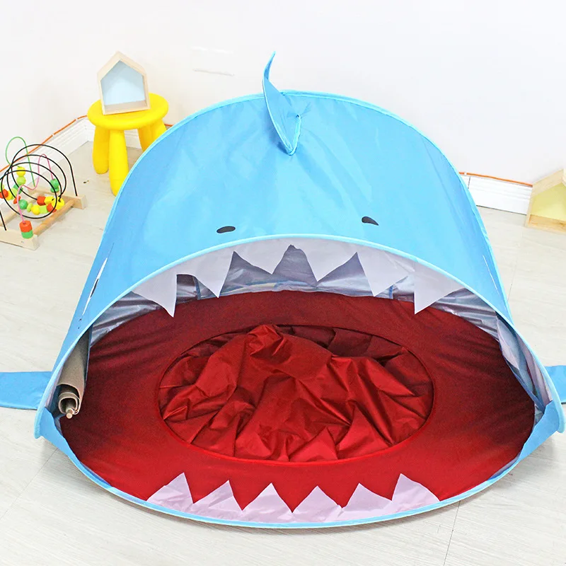 Children‘s Beach Tent Baby Beach Shade Speed Open Folding Outdoor Dollhouse Baby Castle Shark Tent