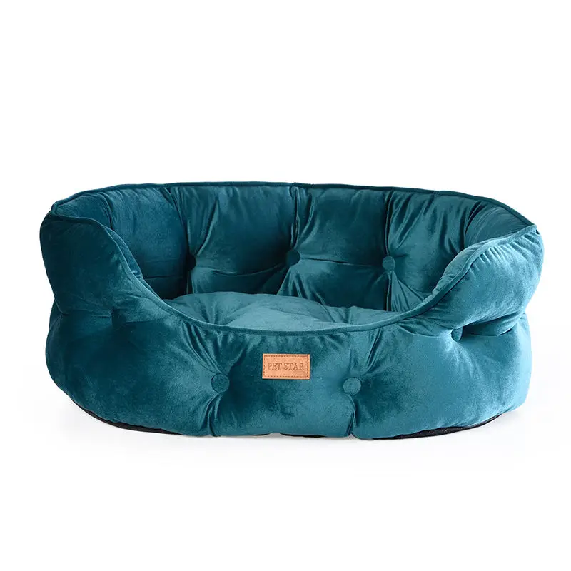 Cozy Tufted Velvet Dog Bed - Eco-Friendly & Customizable
