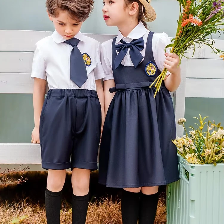 Pre School Uniform Boy and Girls Inter New Model School Uniform Dress White School Uniforms for Children From 2 to 12 Years