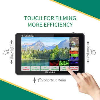 FEELWORLD LUT6 Camera Monitor 6 Inch 2600nits Ultra Bright IPS Screen for Outdoor Shooting 4K Input Output Touch Screen OEM detail image