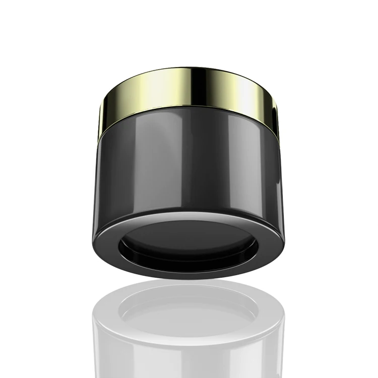 1OZ 2OZ 3OZ 4OZ 5OZ 8OZ Black and Gold Loose Powder Jars  Cosmetic Plastic Jar Matte Black PETG Jars with Rose Gold Lid