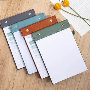 High Quality Custom PU Leather A4/A5/A6 Table Tear-off Calendar Notepad Self-Adhesive Personalized Logo Printing Feature Memo