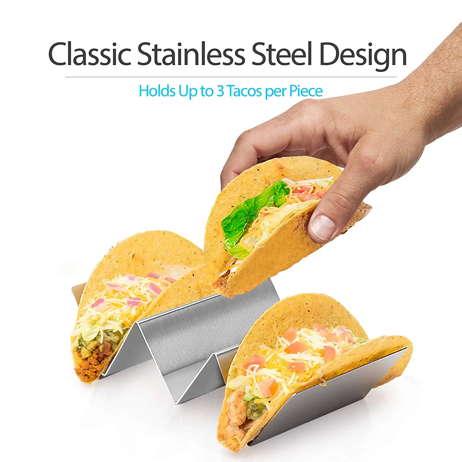 Wholesale Taco Rack Stainless Steel Taco Holder Stand Kitchen Cooking  Accessories Two-piece suit (with border) From China