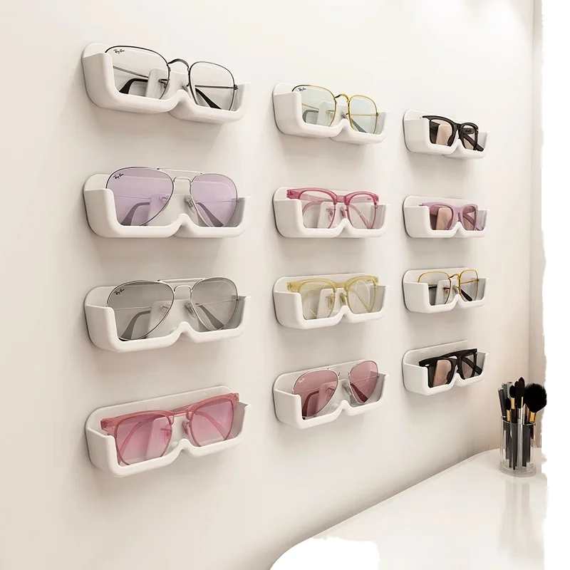 Wall-mounted Plastic Eco-Friendly Multifunction Non-folding Sunglasses Display Rack Single-Tier Pressure-Proof Storage Holder