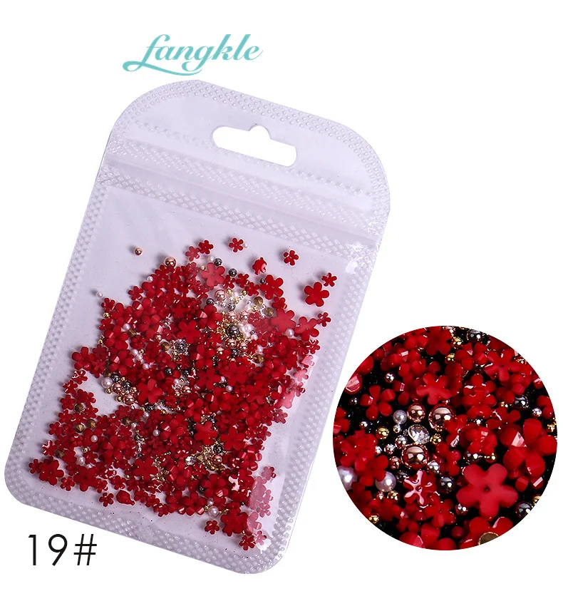Wholesale 3d Bag Package Plastic Nail Art Flower Resin Nail Flower