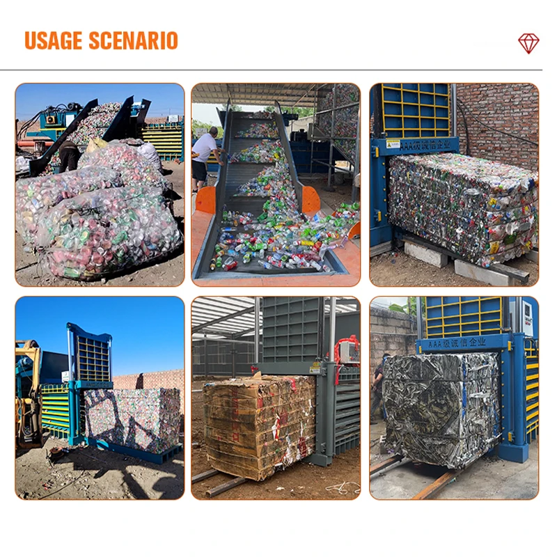 Horizontal Cardboard Compactor Automatic Paper Hydraulic Cardboard Waste PET Baler Press Machine