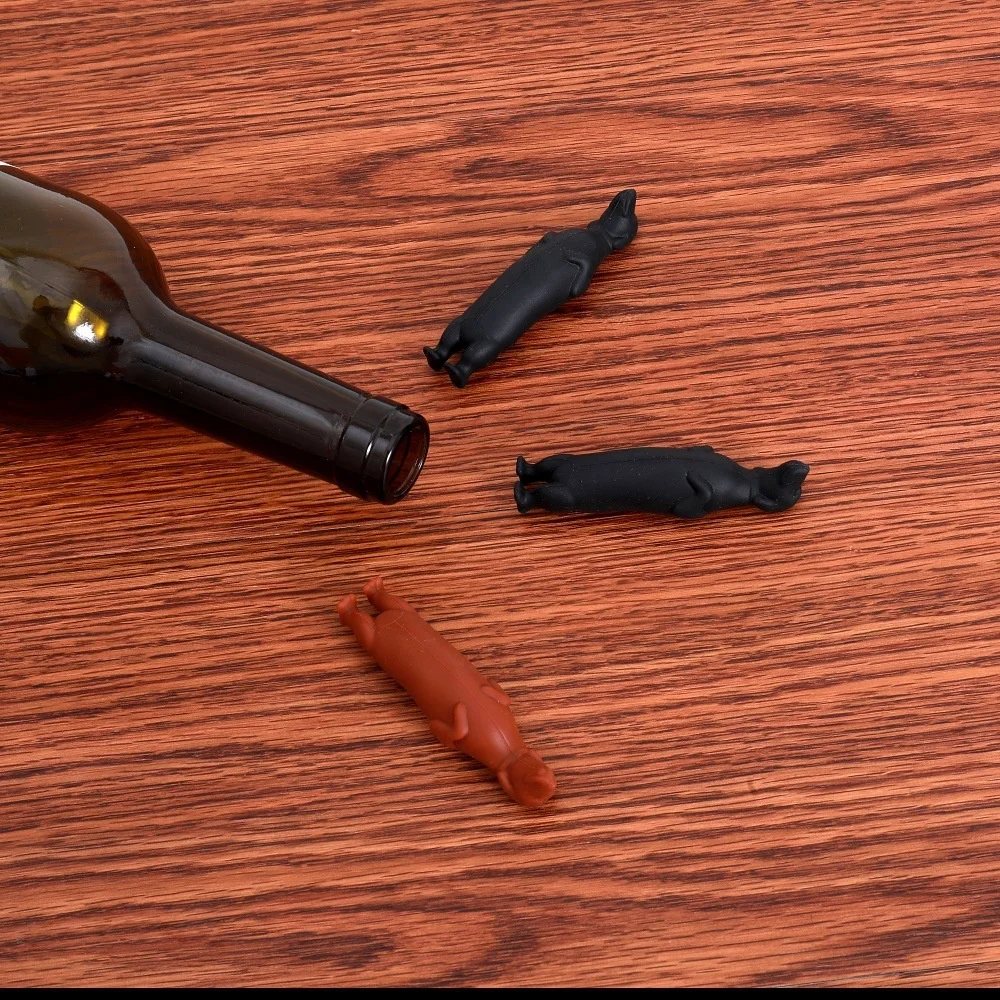 Mini Dachshund Silicone Wine Stopper Elegant Household Red Wine Bottle Cap Design for Champagne Stopper manufacture