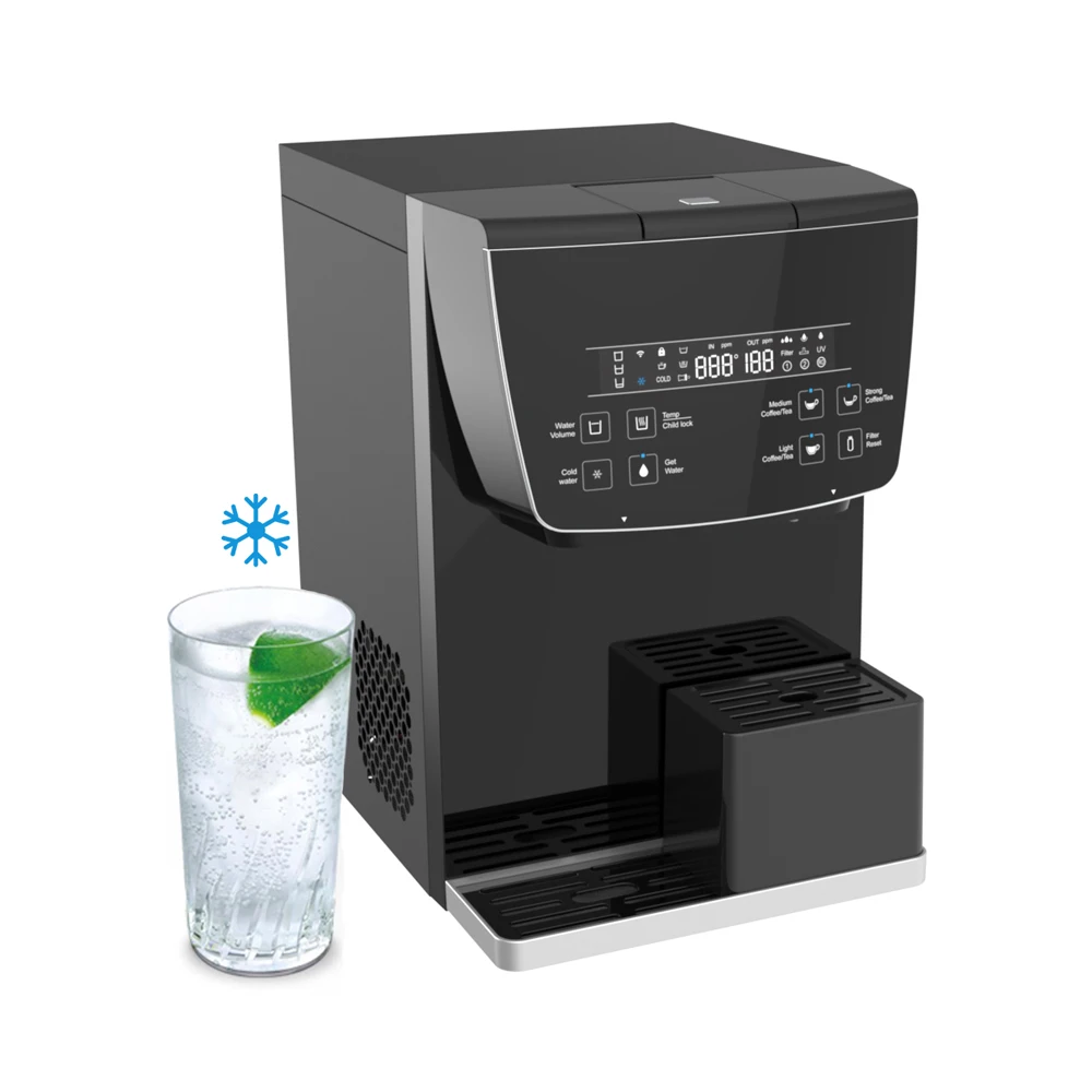 High Tech Smart Reverse Osmosis System Hot Cold Desktop Free Installation Water Filter 7 Stage RO Water Purifier Dispenser 31226