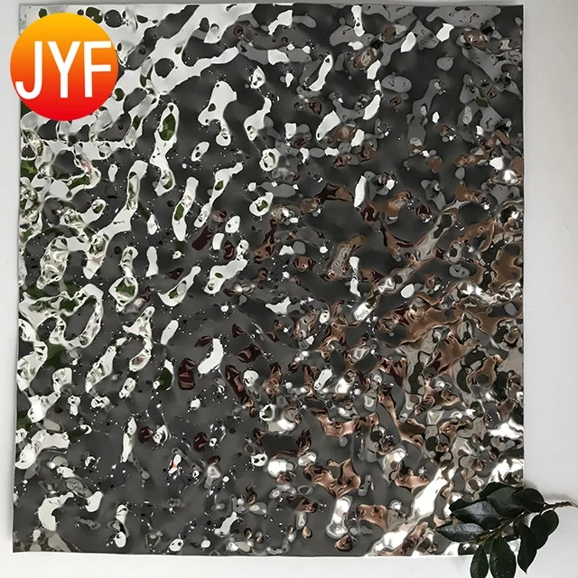 ANY998 Embossed Stainless Steel Color Plate Brushed 304 316 Decorative Water Ripple Metal Sheets for Ceiling