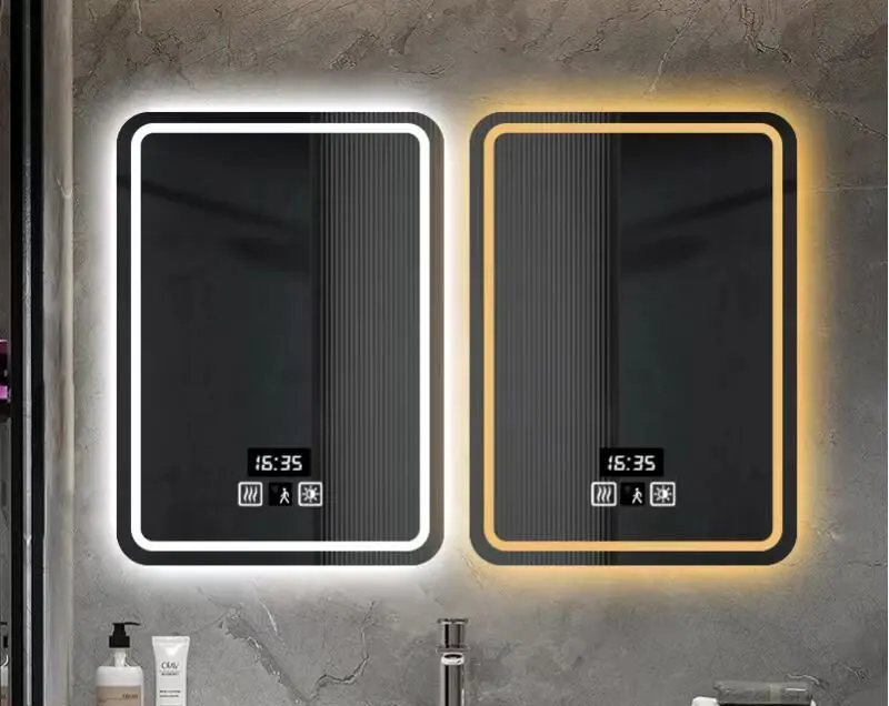 Modern bathroom multi-functional smart mirror hotel rectangular wall-mounted LED intelligent mirror manufacture