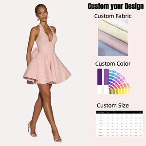 Elegant a Line Dress Women Loose Sleeveless Backless Bow Sling Robe Female Fashion Chic Party Cute Evening Dresses Lady