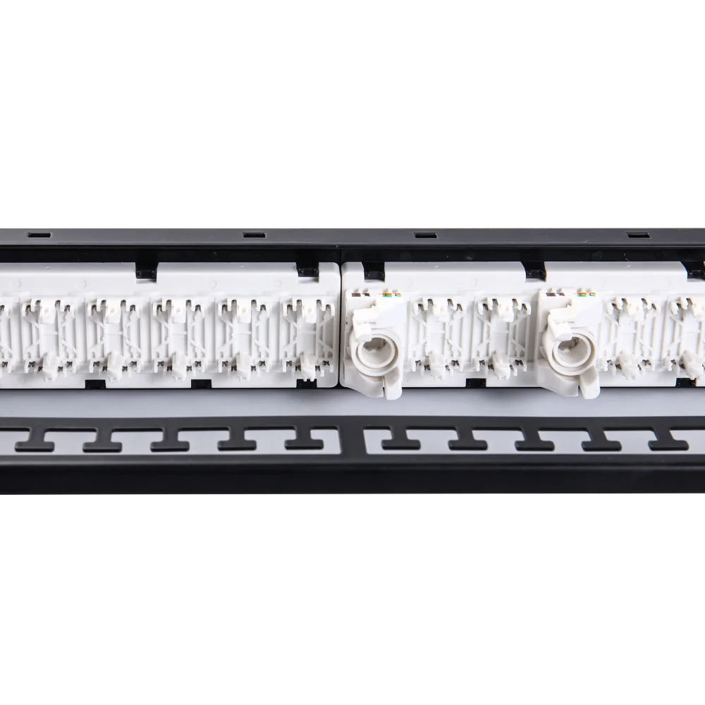 19 Inch Keystone Jack Unloaded 24 Port Poe Din Rail Patch Panel with Cable Manager