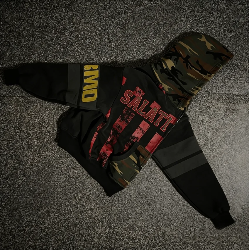SALATI OEM Custom Acid Washed DGT Digital Printing Embroidery Streetwear Heavyweight Distressed Sun Faded Hip Hop Men's Hoodie gallery 3