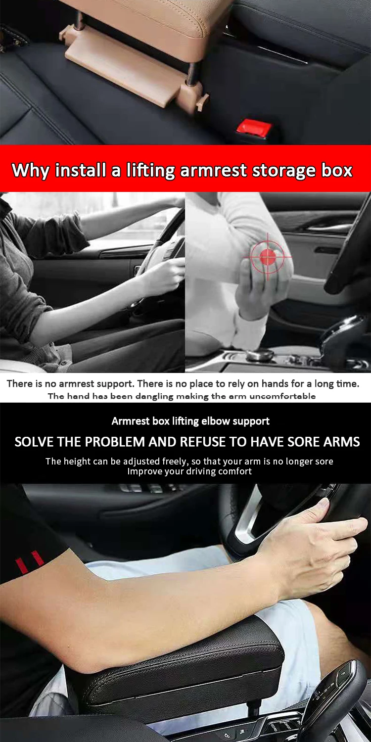 Universal Car Center Console Extender General Motors Elbow Forearm ...
