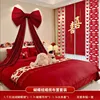 Conjunto de lazo de terciopelo rojo de gran tamaño 9
