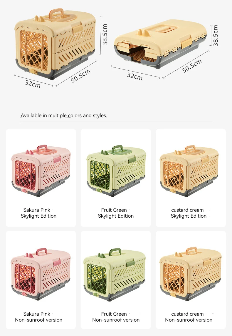 Foldable Large Pet Carrier Portable Travel Cat Dog Crate Airline Approved Pet Transport Box factory