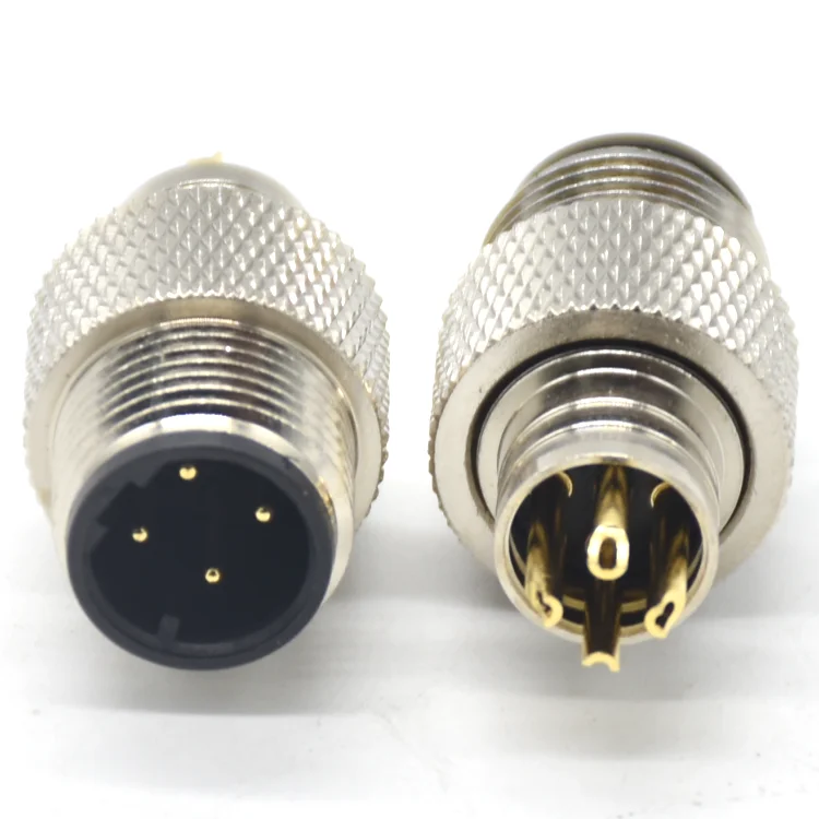 Industrial Moldable Waterproof Circular Connector Injection Molded Connector M12 4 Pin D Code Shielded Solder Male Plug