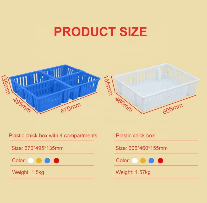 Factory Direct Sale pp Stackable and Nestable Plastic Chick Moving Crate for Day Old Chicks