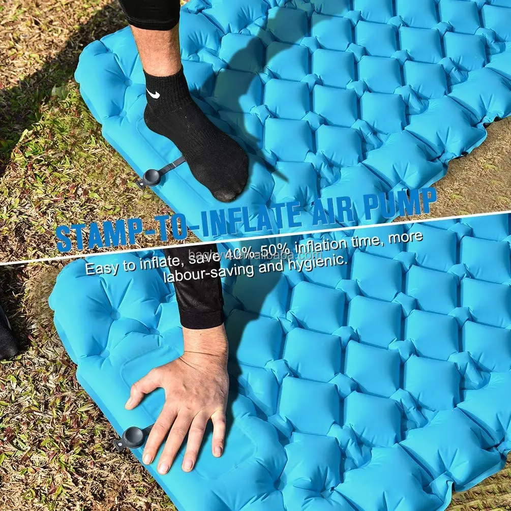 200*70*10cm Foldable Nylon Tpu Inflatable Air Mattress Sleeping Mat