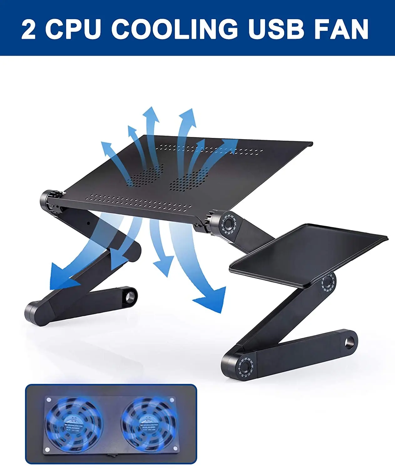 Computer Shelf Collapsible Aluminum Stand Adjustable Folding Lap Laptop Desk
