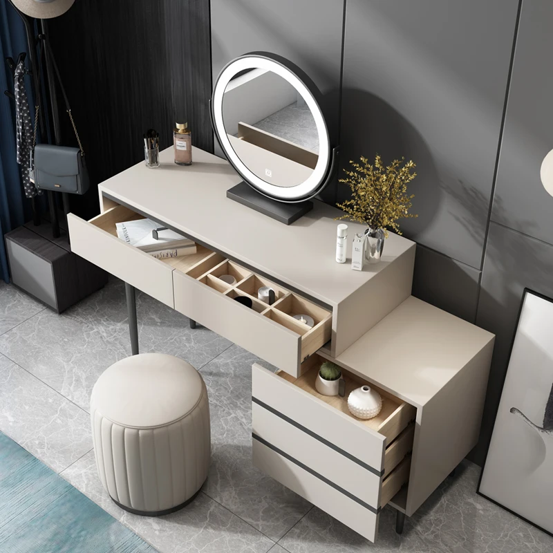 Dressing Table Drawer Integrated Bedroom Net Nordic Modern Minimalist Princess Makeup Table