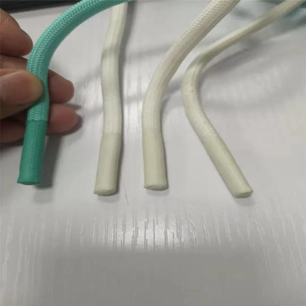 100% Polyester Draw Cords with Silicone End for Hoodies Bags Garments & Home Textiles Colorful Coated Finish