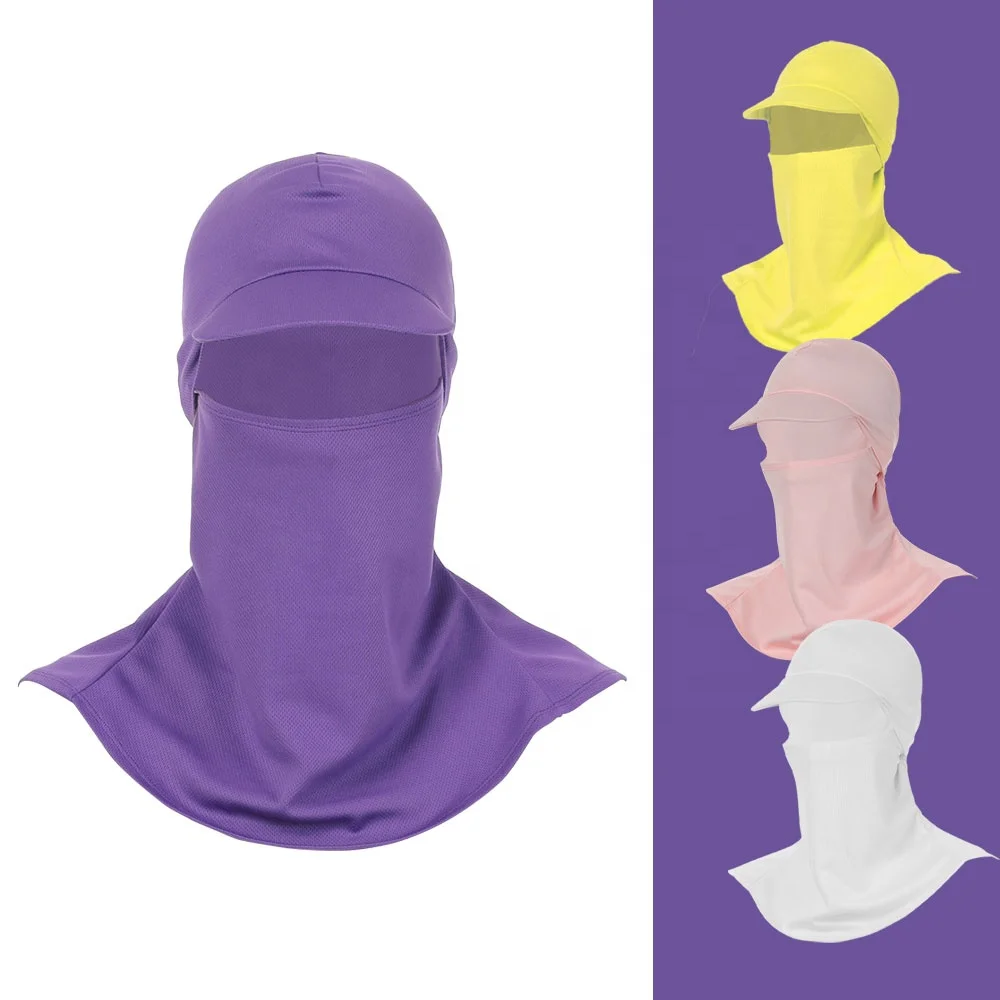 Windproof Muslim Woman UV Protection Pink Visor Sun Design Balaclava Stylish Character for Sports Fishing Business Daily Use