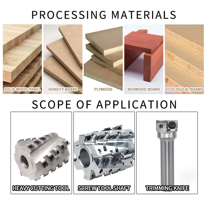 Factory Direct Sales High Precision Reversible Knives Wood Planer Spiral Cutter Head Spindle Moulder Wood Planer Tool