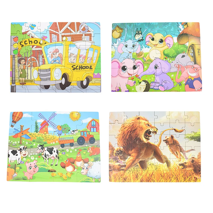 
Деревянная мультяшная коробка 4 в 1, Когнитивная головоломка, игрушка для детей 1-2-3 лет 