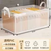 Caja de almacenamiento con estructura de acero y PVC transparente.
