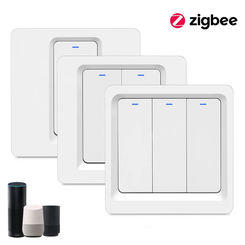 2021 механический настенный переключатель Tuya Zigbee, 3 клавиши, без нейтрального провода, с Alexa и Google Home