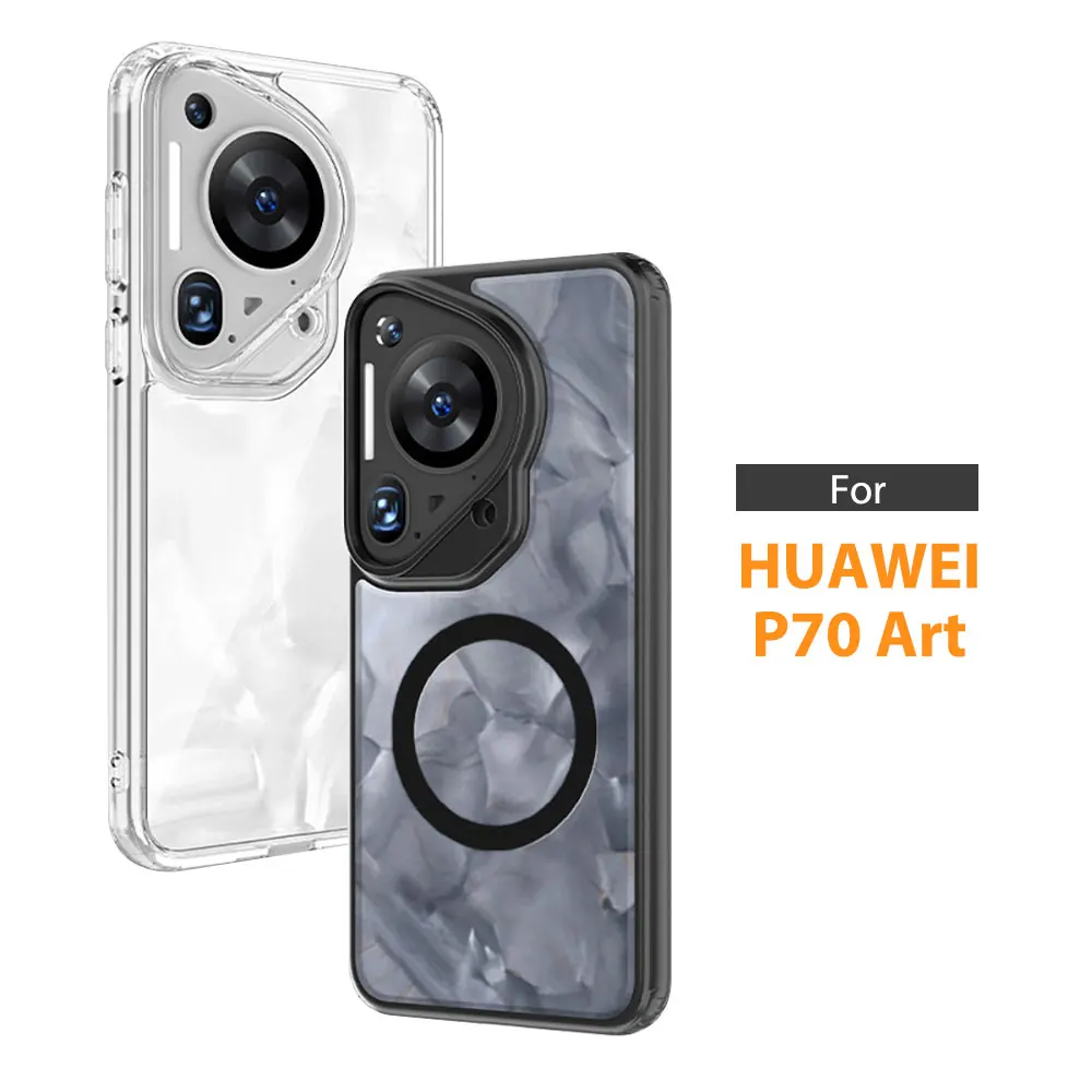 Étui avec anneau magnétique pour Huawei P70 Art Films de lentilles Protecteur de caméra Téléphone transparent mat givré WLS91 wlons  