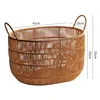 Light brown oval-shaped openwork handles - medium size
