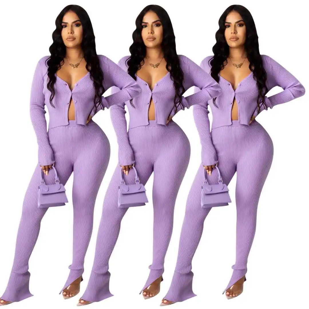 purple two piece outfit