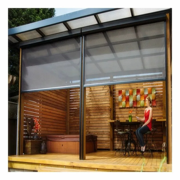 Retractable Privacy Zip Track Screen Outdoor Blinds