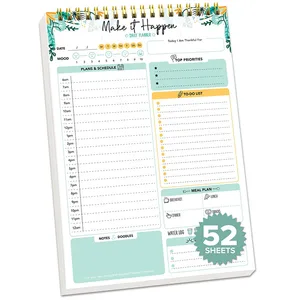 New Arrival A5 Custom Happy to Do List Notepad Journal Organizer Agenda Notebook 60 Days Yearly Notebook Weekly