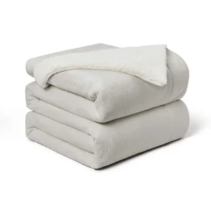 Wholesale Custom Throw Flannel Fleece Plush Thick Mink Warm Sherpa Coral Fleece Blanket Portable for Winter
