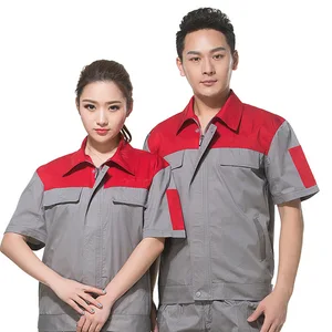 New Cotton Abrasion-resistant Summer Thin Wear-resistant Short-sleeved Work Coveralls Unisex 4S Shop Auto Repair